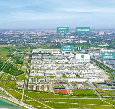 Ein allgemeiner Blick auf München oder ein Stadtblick von der Ferienwohnung aus