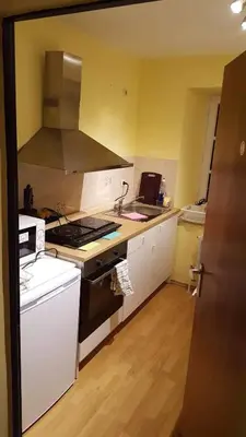 Küche/Küchenzeile in der Unterkunft Am-Berg Ferienwohnung in Bad kohlgrub