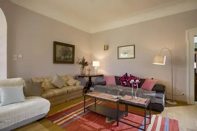 Ein Sitzbereich in der Unterkunft Villa Stigloh
