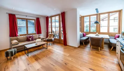 Ein Sitzbereich in der Unterkunft Gapartments