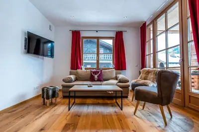 Ein Sitzbereich in der Unterkunft Gapartments