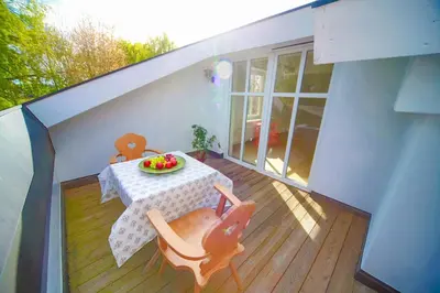 Ein Balkon oder eine Terrasse in der Unterkunft Gästehaus Hubertus