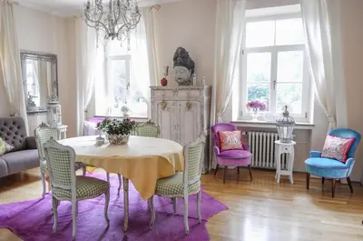 Ein Sitzbereich in der Unterkunft Villa Adolphine