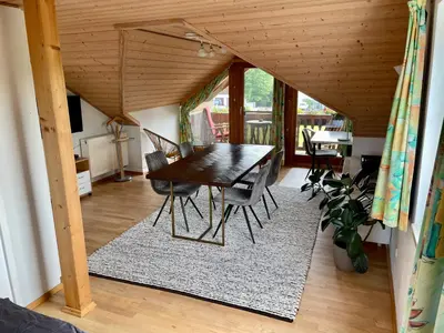 Ein Sitzbereich in der Unterkunft Bergblick
