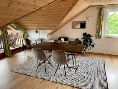 Ein Sitzbereich in der Unterkunft Bergblick