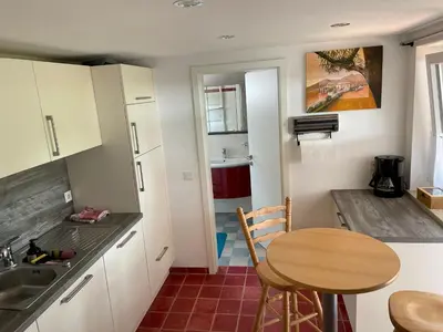 Küche/Küchenzeile in der Unterkunft Fünf Seen Apartments