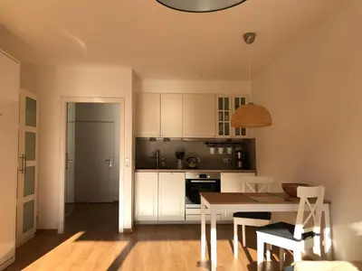 Küche/Küchenzeile in der Unterkunft Central Garden-Mountain Apartment