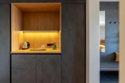 Küche/Küchenzeile in der Unterkunft Augsburg Hotel Sonnenhof