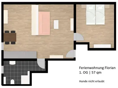 Grundriss der Unterkunft Ferienwohnungen Bachblick