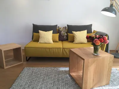 Ein Sitzbereich in der Unterkunft Bergblick Riedlern - Ferienwohnung