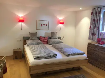 Ein Bett oder Betten in einem Zimmer der Unterkunft Bergblick Riedlern - Ferienwohnung