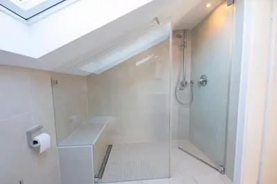 Ein Badezimmer in der Unterkunft Bergzeit
