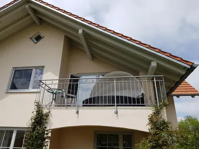Ein Balkon oder eine Terrasse in der Unterkunft Romantik Ferienwohnung am Tor zum Allgäu
