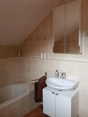 Ein Badezimmer in der Unterkunft Romantik Ferienwohnung am Tor zum Allgäu