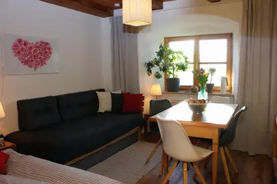 Ein Sitzbereich in der Unterkunft Ultra Alpes Luitpold