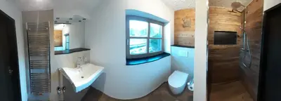 Ein Badezimmer in der Unterkunft Haus Mariandl