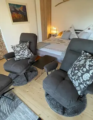 Ein Sitzbereich in der Unterkunft Ferienhaus Langer