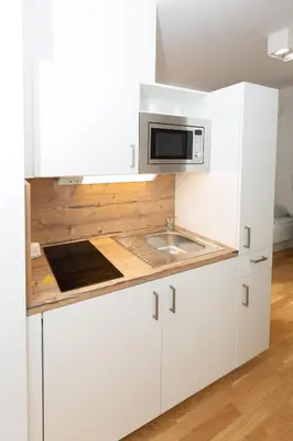 Küche/Küchenzeile in der Unterkunft My room serviced apartment-Messe
