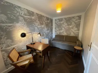 Ein Sitzbereich in der Unterkunft Bio Design Boutique Landhaus St Georg