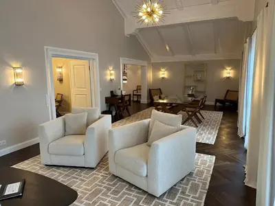 Ein Sitzbereich in der Unterkunft Bio Design Boutique Landhaus St Georg