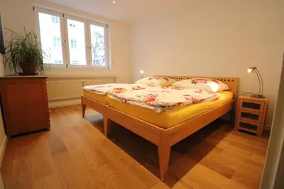 Ein Bett oder Betten in einem Zimmer der Unterkunft Fewo am Josephsplatz 125 m2