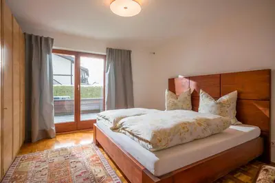 Ein Bett oder Betten in einem Zimmer der Unterkunft Ferienwohnung Böck