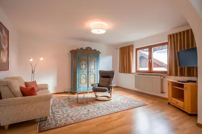 Ein Sitzbereich in der Unterkunft Ferienwohnung Böck