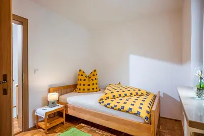 Ein Bett oder Betten in einem Zimmer der Unterkunft Ferienwohnung Böck