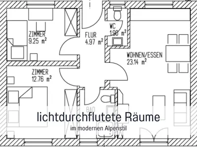 Grundriss der Unterkunft Ferienhaus Inntal - ruhig schlafen, zentral starten & wandern bis zum Gipfelglück