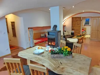 Ein Sitzbereich in der Unterkunft Ferienwohnungen Anni im Paradies