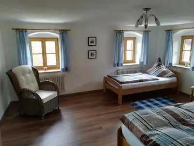 Ein Bett oder Betten in einem Zimmer der Unterkunft Ferienwohnung Gärtner