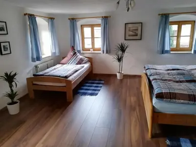 Ein Bett oder Betten in einem Zimmer der Unterkunft Ferienwohnung Gärtner