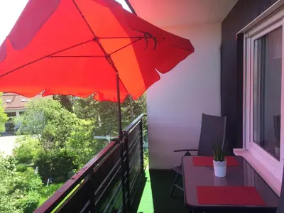 Ein Balkon oder eine Terrasse in der Unterkunft Ferienwohnung-in-Prien