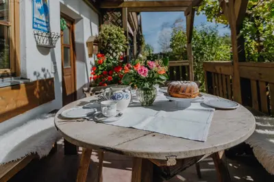 Ein Balkon oder eine Terrasse in der Unterkunft Bernwieserhof