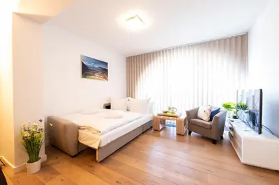 Ein Bett oder Betten in einem Zimmer der Unterkunft Weitblick