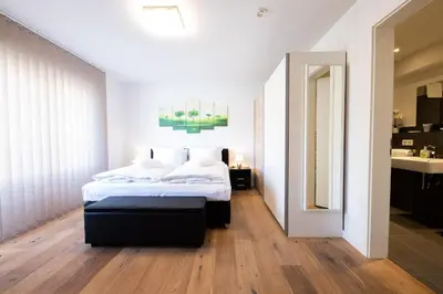 Ein Bett oder Betten in einem Zimmer der Unterkunft Weitblick