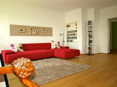 Ein Sitzbereich in der Unterkunft Ferienwohnung Dausacker
