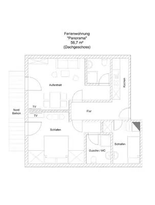 Grundriss der Unterkunft Ferienwohnung Panorama