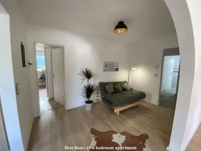 Ein Bett oder Betten in einem Zimmer der Unterkunft Ferienhaus Alpenjuwel