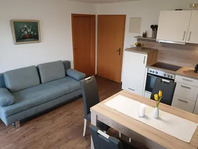 Küche/Küchenzeile in der Unterkunft Ferienwohnungen Haus am See