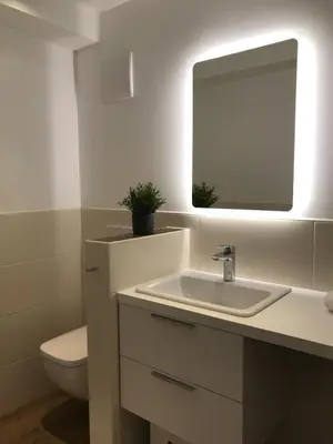 Ein Badezimmer in der Unterkunft Apartment Berg und See