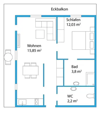 Grundriss der Unterkunft Bergschlössl Whg 17