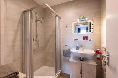 Ein Badezimmer in der Unterkunft Bergschlössl Whg 10