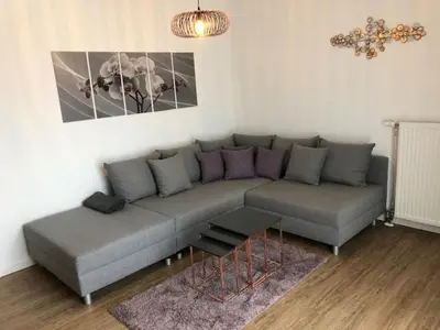 Ein Sitzbereich in der Unterkunft Gästehaus Bauer am Golfplatz