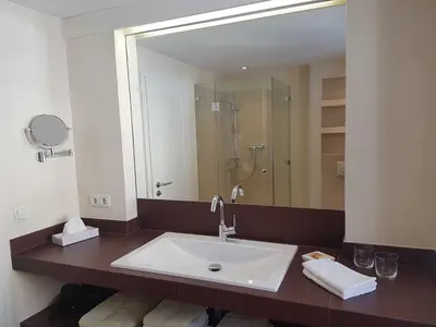 Ein Badezimmer in der Unterkunft Ferienwohnungen Garhammer, Kreuth-Glashütte