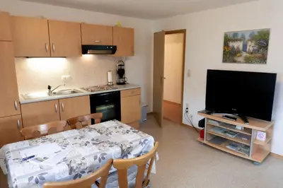 Küche/Küchenzeile in der Unterkunft Ferienwohnung Schießl
