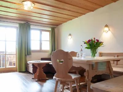 Ein Sitzbereich in der Unterkunft Gästehaus Webermohof