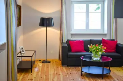 Ein Sitzbereich in der Unterkunft Spitzing Lodge Ferienwohnungen - Wanderparadies in den Bergen