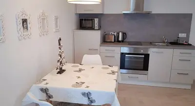 Küche/Küchenzeile in der Unterkunft VILLA BERGAUF, Studio Apartment Kaiserin Elisabeth Sisi INKL KÖNIGSCARD !!