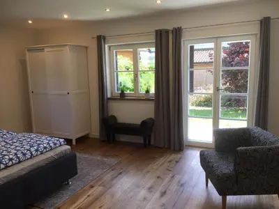 Ein Sitzbereich in der Unterkunft Ferienwohnung Laurin